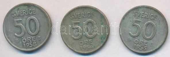 Svédország 1954TS-1958TS 50ö Ag (3xklf) T:2,2- patina
Sweden 1954TS-1958TS 50 Ore Ag (3xdiff) C:XF,...