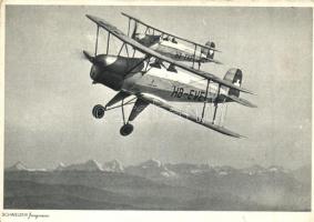 3 db RÉGI katonai repülős képeslap, Bücker Bü 131 & 133 (Jungmann és Jungmeister) kiképző repülő...