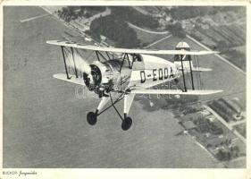 3 db RÉGI katonai repülős képeslap, Bücker Bü 131 & 133 (Jungmann és Jungmeister) kiképző repülő...