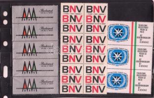1966-1967 BNV 2 klf típusú levélzáró 16 db + 1967 Turizmus levélzáró 7 db