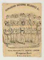 cca 1860-1870 Hungarian National Melodies - Hungarian Band, Royal Marionette Theatre London, kotta litho címlappal