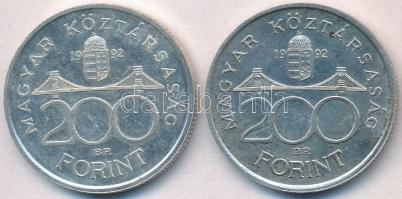 1992. 200Ft Ag "MNB" (2x) T:2