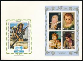 International children's year set + block set on 4 diff FDC Nemzetközi gyermekév sor + blokksor...