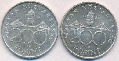 1994. 200Ft Ag "Deák" (2x) T:2