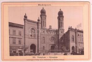 cca 1900 Dohány utcai zsinagóga, keményhátú fotó, 10x16 cm./ cca 1900 Dohany Street Synagogue, boardphoto, 10x16 cm.