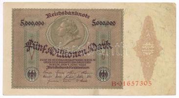 Németország / Weimari Köztársaság 1923. 5.000.000M T:III Germany / Weimar Republic 1923. 5.000.000 Mark C:F