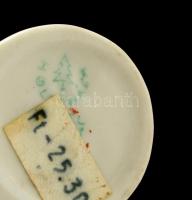 Hollóházi porcelán kisfiú, kézzel festett, jelzett, kis kopásnyomokkal, m: 12 cm