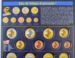 Euro érmetervezetek, próbaveretek számára kiadott 2db album, összesen 14 ország számára, 112 férőhel...