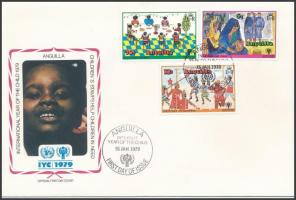 Nemzetközi Gyermekév sor + blokk 3 db FDC-n International Year of Children set + block 3 FDC