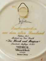 Villeroy& Boch "A szarvas és Marjusa" porcelán fali tál, matricás, hibátlan, jelzett, ...