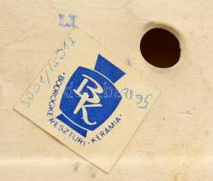 Bodrogkeresztúri bagoly "Gyula" felirattal és a hotel képével, kézzel festett, jelzett, hi...