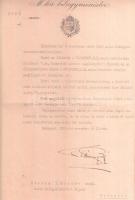 1926 Scitovszky Béla (1878-1959) belügyminiszter, Nemzetgyűlés elnöke aláírása kinevezési okmányon, ...