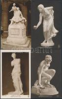 Kb. 100 db használatlan RÉGI művészlap szobrokról, vegyes minőség / Cca. 100 unused pre-1945 art postcards with statues, sculptures, mixed quality