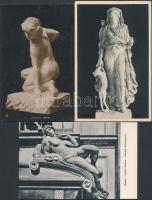 Kb. 100 db használatlan RÉGI művészlap szobrokról, vegyes minőség / Cca. 100 unused pre-1945 art pos...