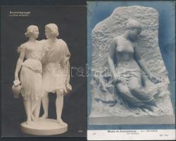 Kb. 131 db VEGYES főleg használatlan művészlap szobrokról, vegyes minőség / Cca. 131 MODERN mostly u...