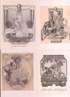 Franz von Bayros (1866-1924): 6 db erotikus ex libris. Klisé, papír, jelzés a klisén, egyik foltos (...