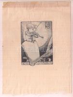 Jelzés nélkül: Ex libris Heini Schaublin. Rézkarc, hártyapapír, 7×5 cm