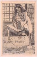 Nagy Sándor (1869-1950): Ex libris Ladislai Siklóssy, Klisé, papír, jelzett a klisén, 10×7 cm