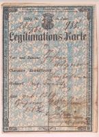 1862 Német és magyar nyelvű igazolási jegy Vas megye címerével, Heiligenkreuz és és Vas megye bélyeg...