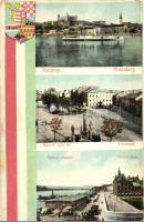 5 db RÉGI magyar és történelmi magyar városképes lap; Pozsony, Mór, Nagykálló, Veszprém, Gyopárosfür...