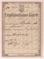 1861 Német és magyar nyelvű igazolási jegy Vas megye címerével