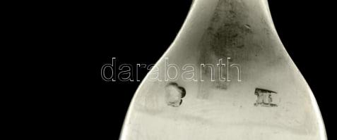 Ezüst desszert villa, Ag, jelzett, nettó:283gr., 6db, 18cm/ Silver dessert fork, Ag, marked, net 283...