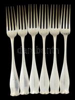 Ezüst villa, Ag, jelzett, nettó:404gr., 6db, 21cm/ Silver fork, Ag, marked, net:404gr., 6pz., 21cm