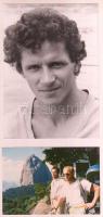 1980-1990 Vegyes fotó tétel, 2 db: Vaskúti István (1955-) olimpiai bajnok kenus, Fa Nándor (1953-) vitorlázó háttérben a Rio de Janeiro-i Cukorsüveg-heggyel, 18x12 cm. és 9x13 cm. közötti méretben.