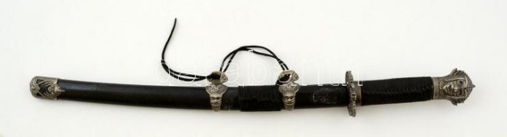 Dísz szamuráj tőr, tokkal, jó állapotban, h: 50 cm