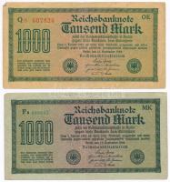 Németország / Weimari Köztársaság 1922. 1000M (2x) + Német 3. Birodalom / Német megszállt területek ...