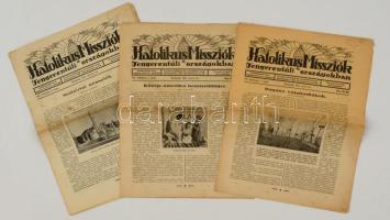 1932 Katolikus missziók a tengerentúli országokban, VIII. évfolyam, 3, 6,7 számok, változó, kissé foltos állapotban.