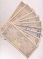 Fülöp-szigetek 1942. 2P (9x) szükségpénz, amely az emigráns kormány nevében készült, közte 5db sorsz...