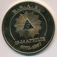 Románia ~2007. "Romániai Nemzeti Nagypáholy 6002-6007" szabadkőműves aranyozott fém emléké...