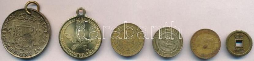 6db-os vegyes zseton, érem, replika érme tétel T:2,2-