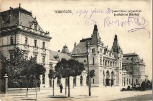 Temesvár, Timisoara; Józsefvárosi pályaudvar, vasútállomás, Káldor Zs. és társa kiadása / railway station (EK)