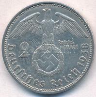 Német 3. Birodalom 1938D 2M Ag "Hindenburg" T:2
German Third Reich 1938D 2 Mark Ag "...