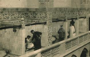 Trencsénteplic, Trencianske Teplice; Kénes hőforrások és iszapfürdők hadikórháza 1914-1915. évben, Iszapgöngyölés / military hospital, interior, soldiers, spa, mud-cure (EK)