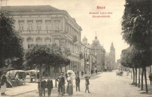 Kassa, Kosice; Kossuth Lajos utca, Európa szálloda, piacosok / street, hotel, market (vágott / cut)