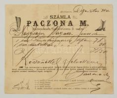 1880 Paczona M. díszes fejléces számla