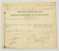 1863 Ungarischen Glaßfabriks-Actien Gesellschaft fejléces számla