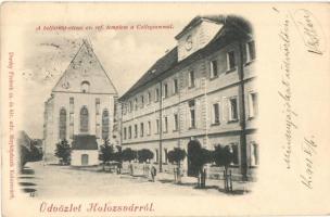 Kolozsvár, Cluj; belfarkas utca református templom, kollégium, Dunky Fivérek kiadása / calvinist church, boarding school