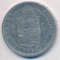 1881KB 1Ft Ag "Ferenc József / Középcímer" T:3 kis ph.
Adamo M15