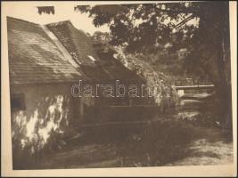 cca 1930 Bakonyi vízimalom és bakonyi tájak, 3 db feliratozott vintage fotó, 12x17 cm és 18x24 cm kö...