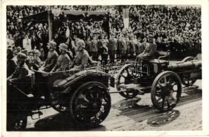 1940 Kolozsvár, Cluj; bevonulás, Horthy Miklós, automobil / entry of the Hungarian troops, Horthy, automobile