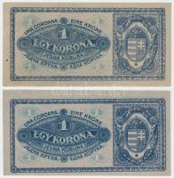 1920. 1K piros sorszámmal + 1920. 1K kárminvörös sorszámmal T:I,III
Adamo K4,K4e