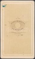 cca 1868 Schiessel Károly vizitkártya méretű, feliratozott fényképe, Gondy és Társa debreceni műterm...