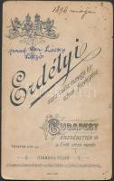1896 Prof. dr. Lóczy Lajos vizitkártya méretű, feliratozott fényképe, Erdélyi Mór pesti műterméből, ...