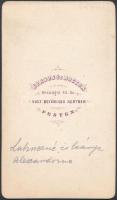 cca 1865 Lahnerné és leánya Alexandrina vizitkártya méretű, feliratozott fényképe, Borsos és Doctor ...