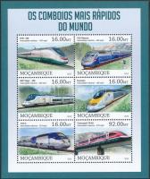 High-speed trains mini sheet, Nagy sebességű vonatok kisív