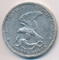 Német Államok / Poroszország 1913. 3M Ag "Napóleon legyőzésének 100 éves évfordulója" T:3 több ph.,fülnyom German States / Prussia 1913. 3 Mark Ag "100 Years - Defeat of Napoleon" C:F several egde errors,ear mark